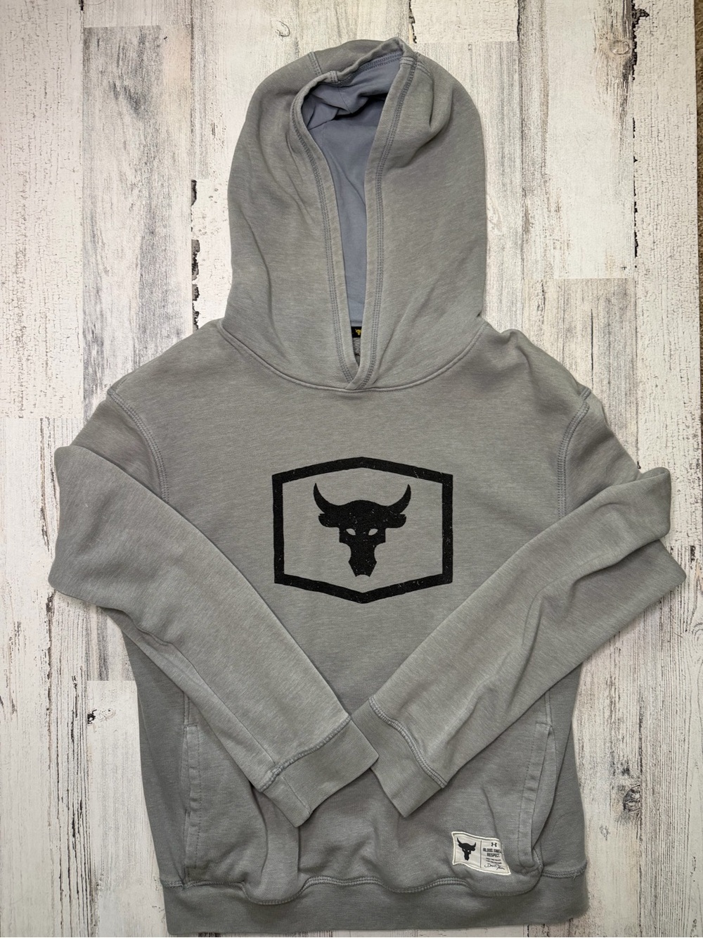 Under Armour Project Rock Youth XL Gray ColdGear Hoodie